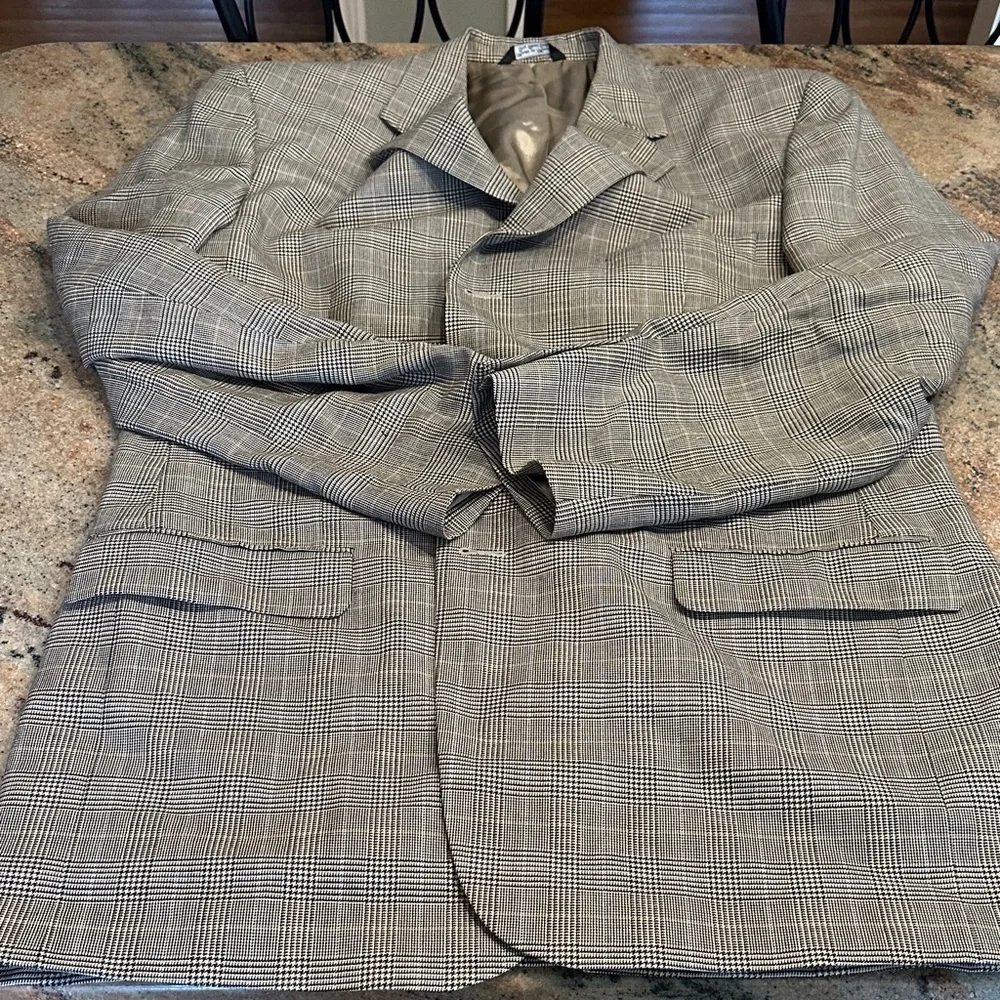 Lord & Taylor Black and White Checkered Blazer